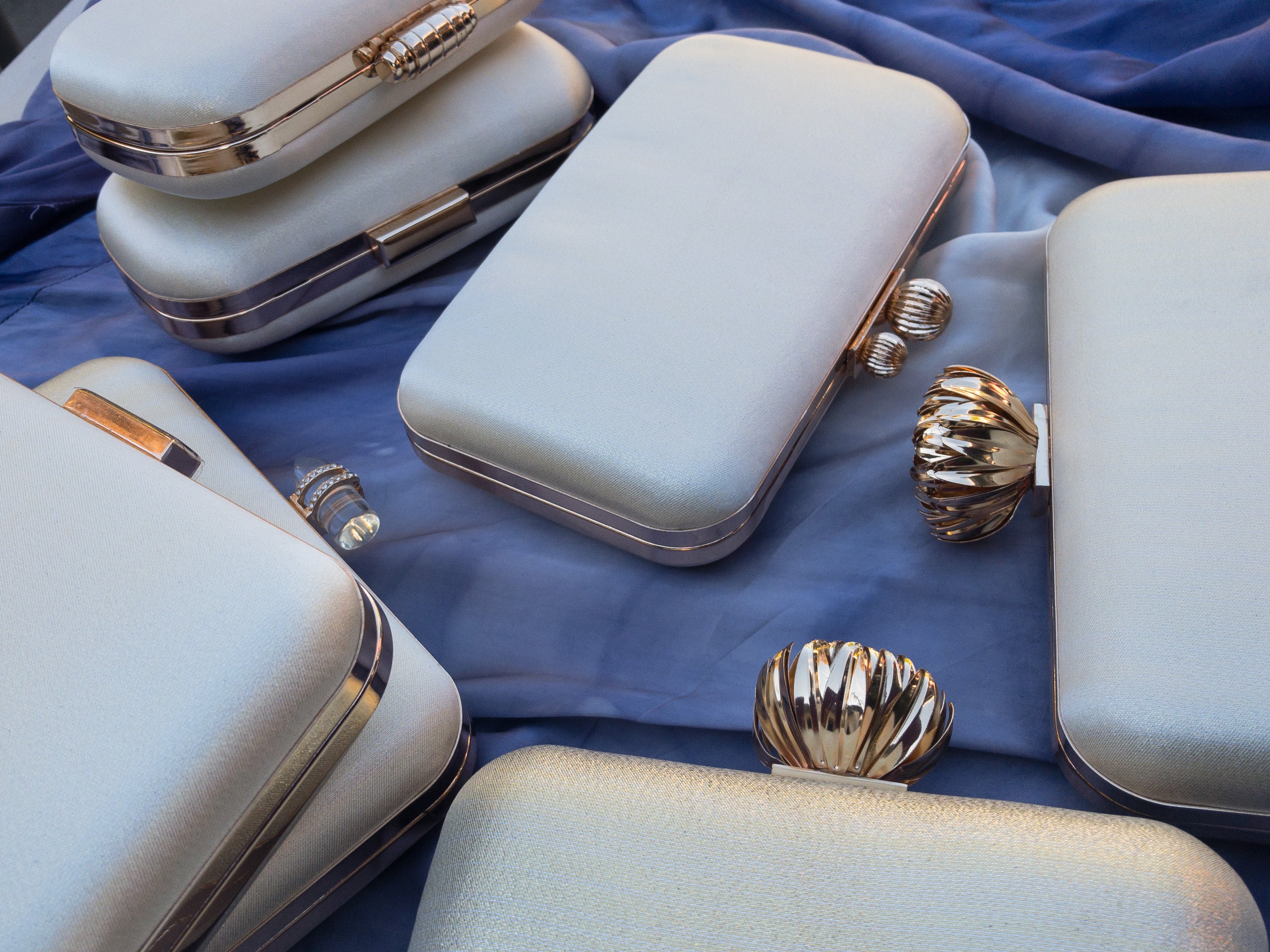Rectangular Cream Satin