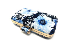 Blue & White Floral Fabric Wrapped Rectangle