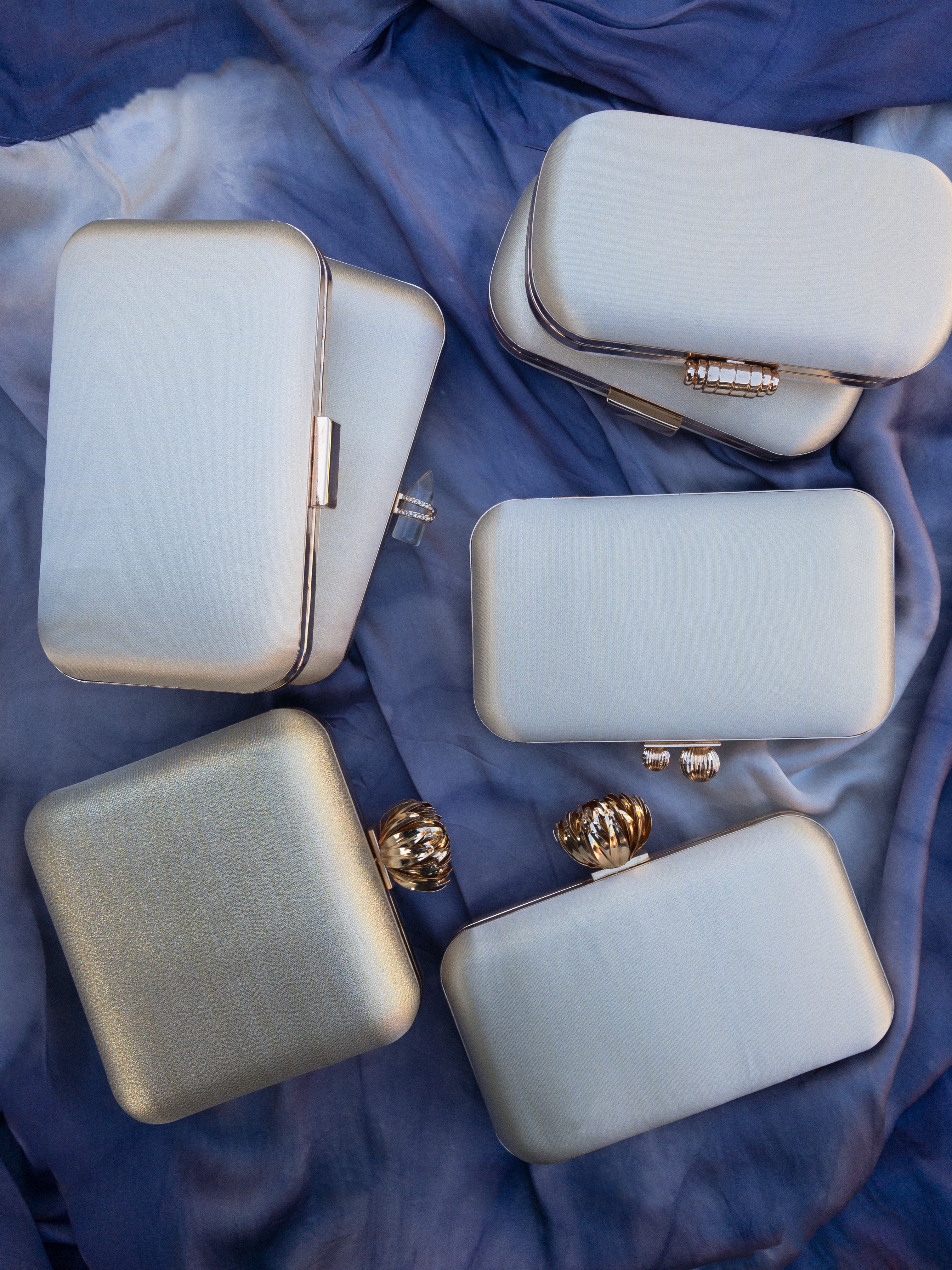 Rectangular Cream Satin