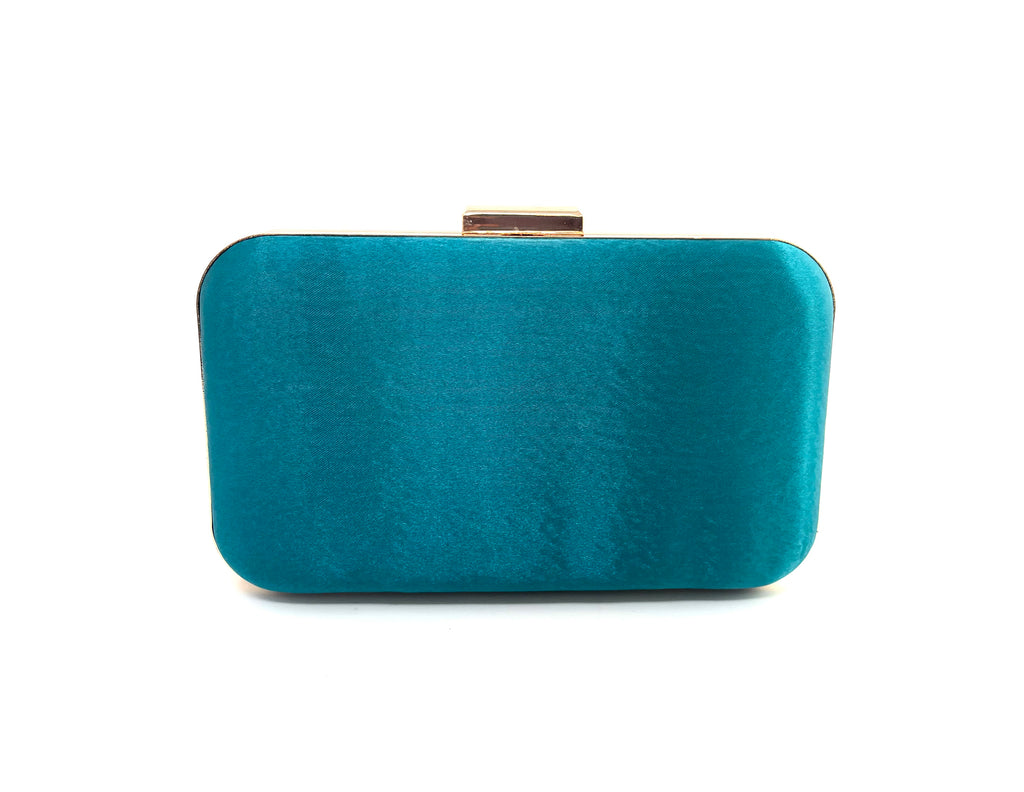 Gold Rectangular Sea Green Satin